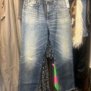 AG Classic Blue Distressed Women Jeans size 27 no stretch